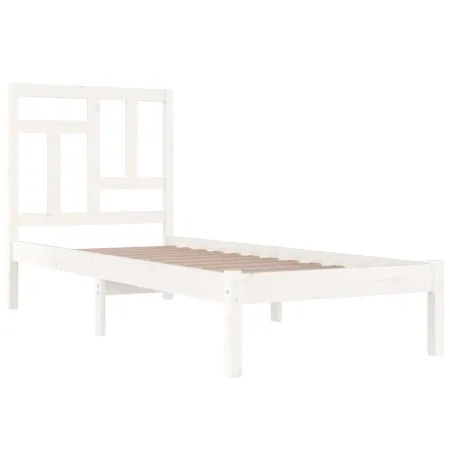 Cadre de lit sans matelas blanc 90x190 cm bois de pin massif