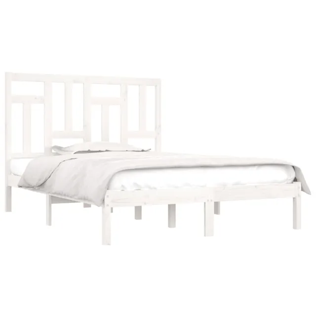 Cadre de lit sans matelas blanc 120x190 cm bois massif