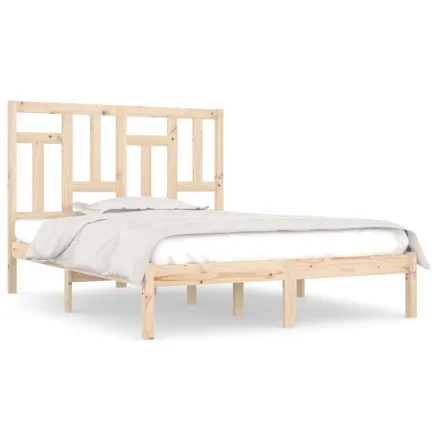 Cadre de lit sans matelas 135x190 cm bois massif 2