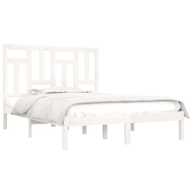 Cadre de lit sans matelas blanc 120x200 cm bois de pin massif