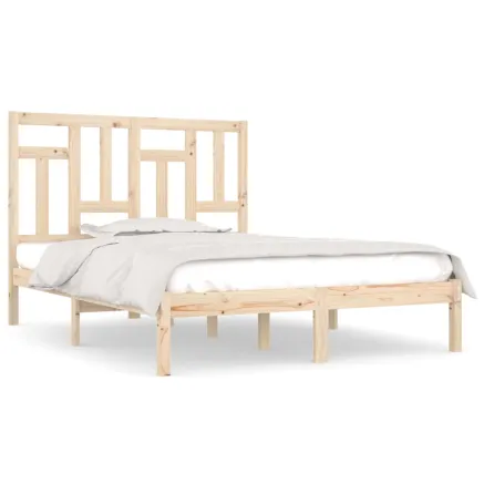 Cadre de lit sans matelas 200x200 cm bois massif de pin 2