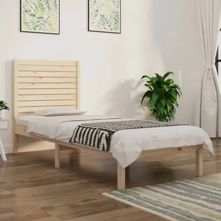 Cadre de lit sans matelas 75x190 cm bois massif