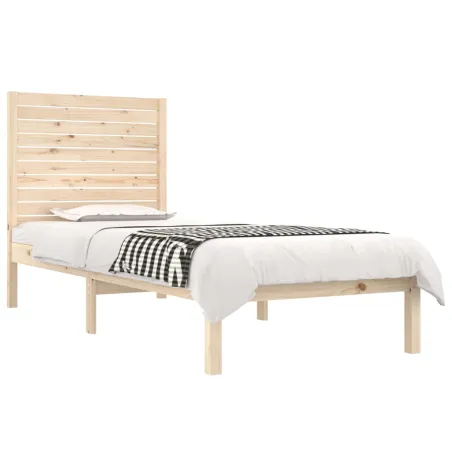 Cadre de lit sans matelas 75x190 cm bois massif