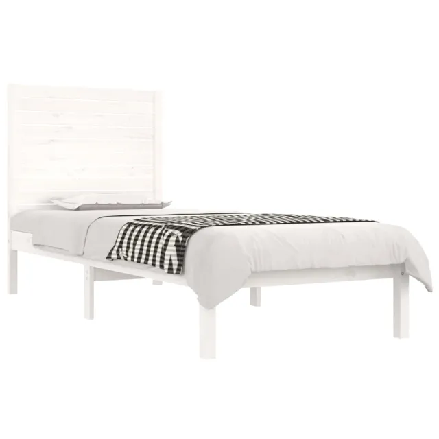 Cadre de lit sans matelas blanc 75x190 cm bois massif