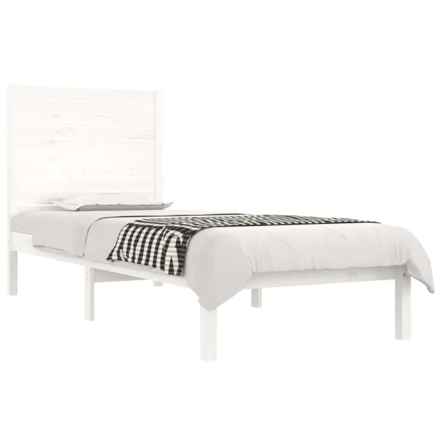 Cadre de lit sans matelas blanc 90x190 cm bois massif