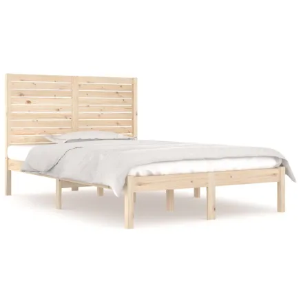 Cadre de lit sans matelas 135x190 cm bois massif 2