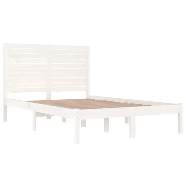 Cadre de lit sans matelas blanc 140x190 cm bois massif