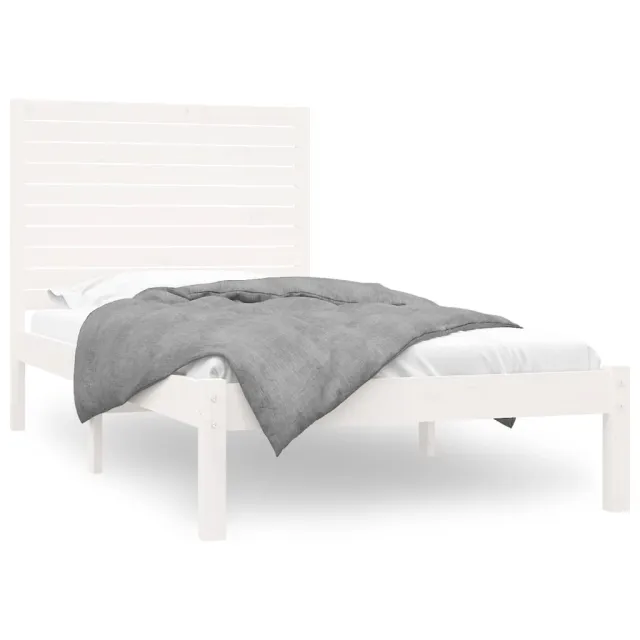 Cadre de lit sans matelas blanc 90x200 cm bois massif