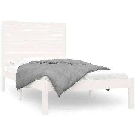 Cadre de lit sans matelas blanc 90x200 cm bois massif