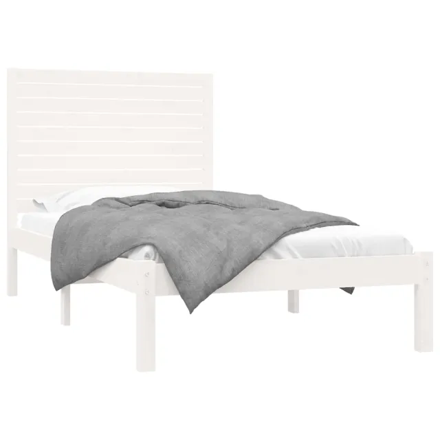 Cadre de lit sans matelas blanc 90x200 cm bois massif
