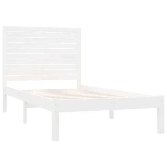 Cadre de lit sans matelas blanc 90x200 cm bois massif