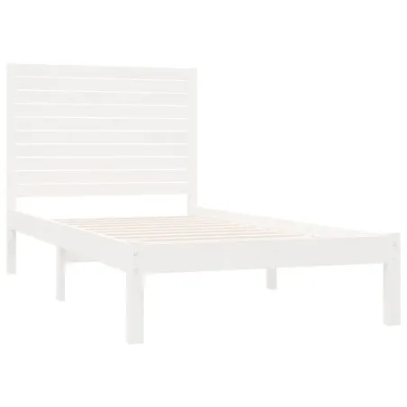 Cadre de lit sans matelas blanc 90x200 cm bois massif