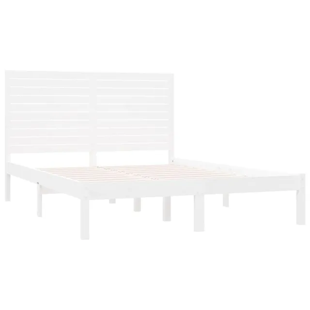 Cadre de lit sans matelas blanc 120x200 cm bois massif