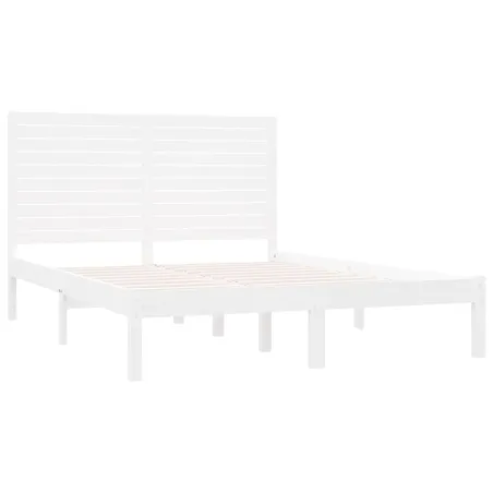 Cadre de lit sans matelas blanc 120x200 cm bois massif