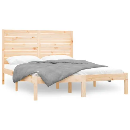 Cadre de lit sans matelas 140x200 cm bois massif 2