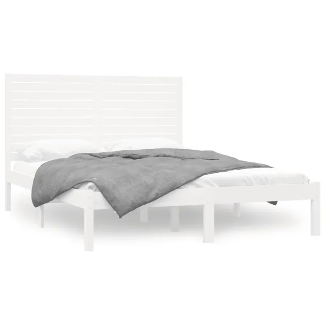 Cadre de lit sans matelas blanc 140x200 cm bois massif