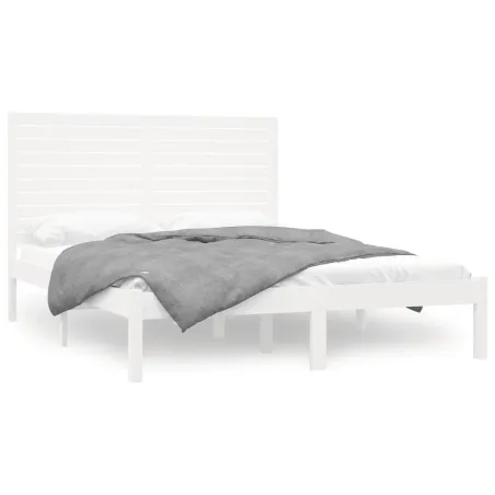 Cadre de lit sans matelas blanc 140x200 cm bois massif
