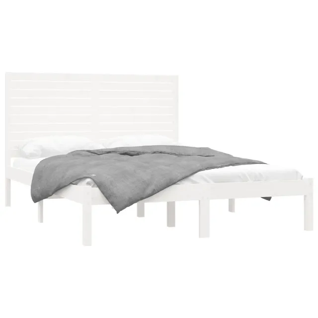 Cadre de lit sans matelas blanc 140x200 cm bois massif