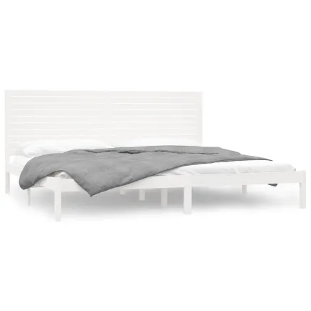 Cadre de lit sans matelas blanc 180x200 cm bois massif 2