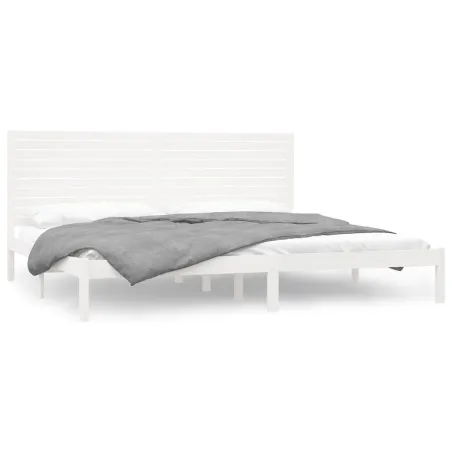Cadre de lit sans matelas blanc 180x200 cm bois massif