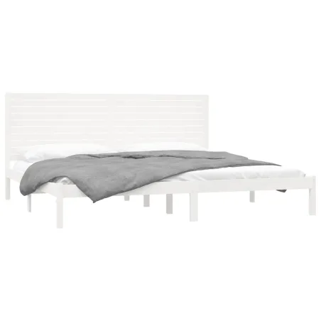 Cadre de lit sans matelas blanc 180x200 cm bois massif