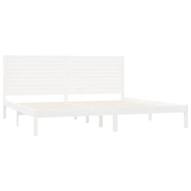 Cadre de lit sans matelas blanc 180x200 cm bois massif