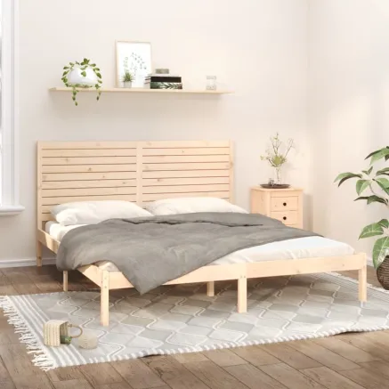 Cadre de lit sans matelas 200x200 cm bois massif