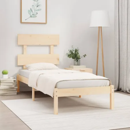 Cadre de lit sans matelas 75x190 cm bois massif