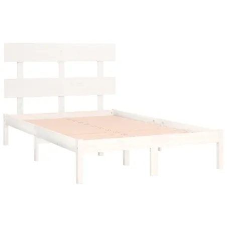 Cadre de lit sans matelas blanc 120x190 cm bois massif