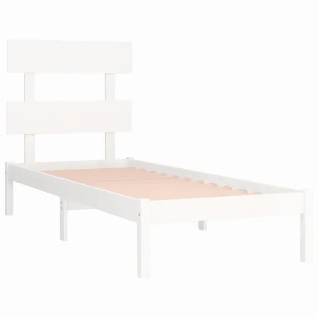 Cadre de lit sans matelas blanc 90x200 cm bois massif