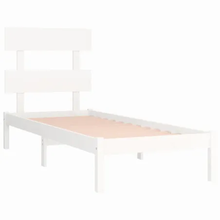 Cadre de lit sans matelas blanc 100x200 cm bois massif