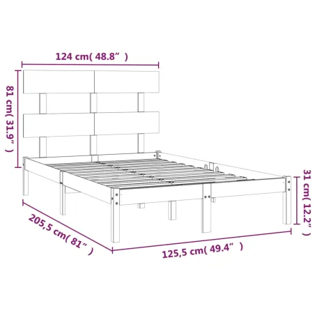 Cadre de lit sans matelas 120x200 cm bois massif