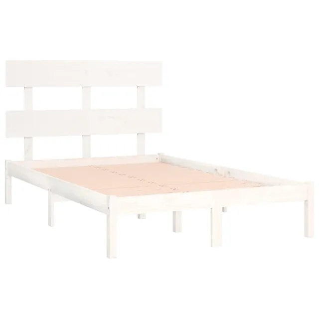 Cadre de lit sans matelas blanc 120x200 cm bois massif