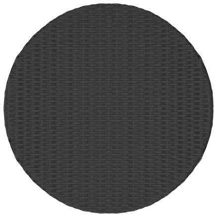 Table à thé Noir 68x68x30 cm Résine tressée 2