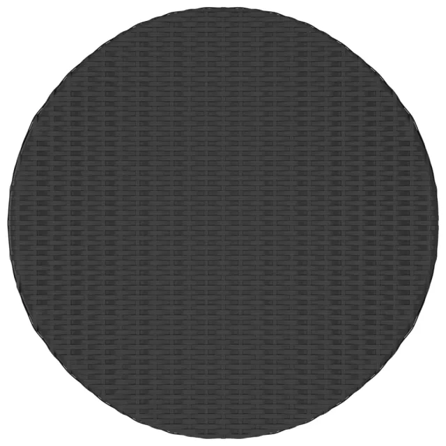 Table à thé Noir 68x68x30 cm Résine tressée