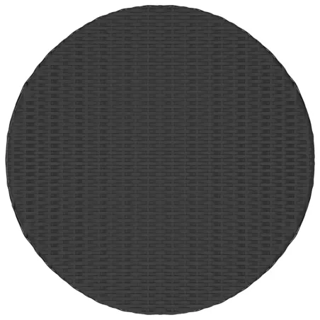Table à thé Noir 68x68x30 cm Résine tressée