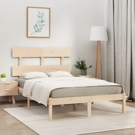 Cadre de lit sans matelas 150x200 cm bois massif