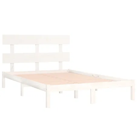 Cadre de lit sans matelas blanc 180x200 cm bois massif