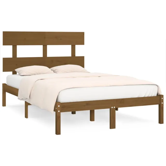 Cadre de lit sans matelas marron miel 200x200 cm bois massif