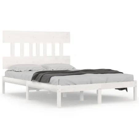 Cadre de lit sans matelas blanc 120x190 cm bois massif