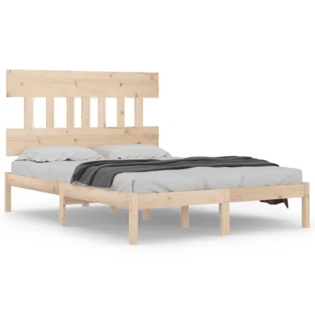 Cadre de lit sans matelas 140x190 cm bois massif