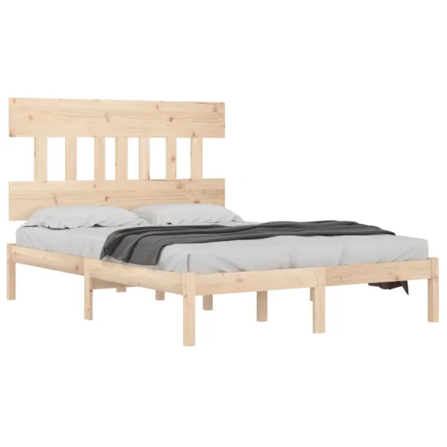 Cadre de lit sans matelas 140x190 cm bois massif