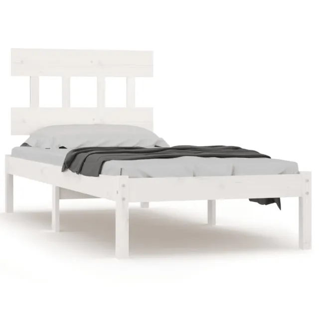 Cadre de lit sans matelas blanc 100x200 cm bois massif