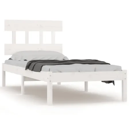 Cadre de lit sans matelas blanc 100x200 cm bois massif