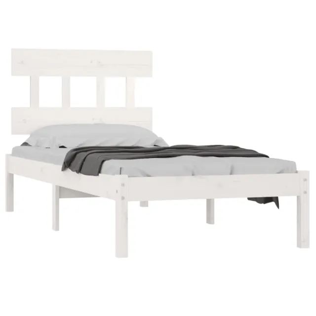 Cadre de lit sans matelas blanc 100x200 cm bois massif