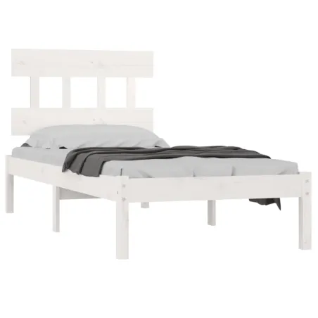 Cadre de lit sans matelas blanc 100x200 cm bois massif