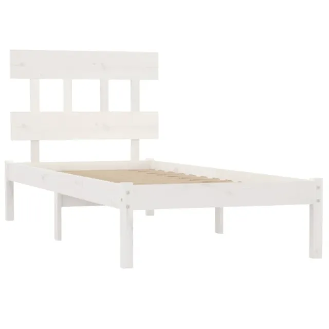 Cadre de lit sans matelas blanc 100x200 cm bois massif