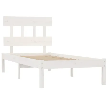 Cadre de lit sans matelas blanc 100x200 cm bois massif