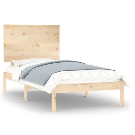 Cadre de lit sans matelas 75x190 cm bois massif 2
