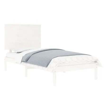Cadre de lit sans matelas blanc 90x190 cm bois massif